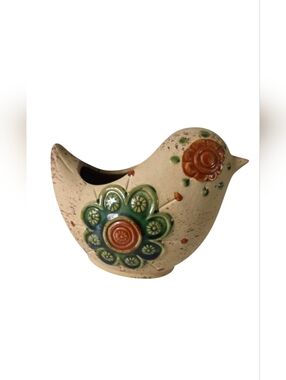Vintage Scandinavian Folk Art Ceramic Bird EUC